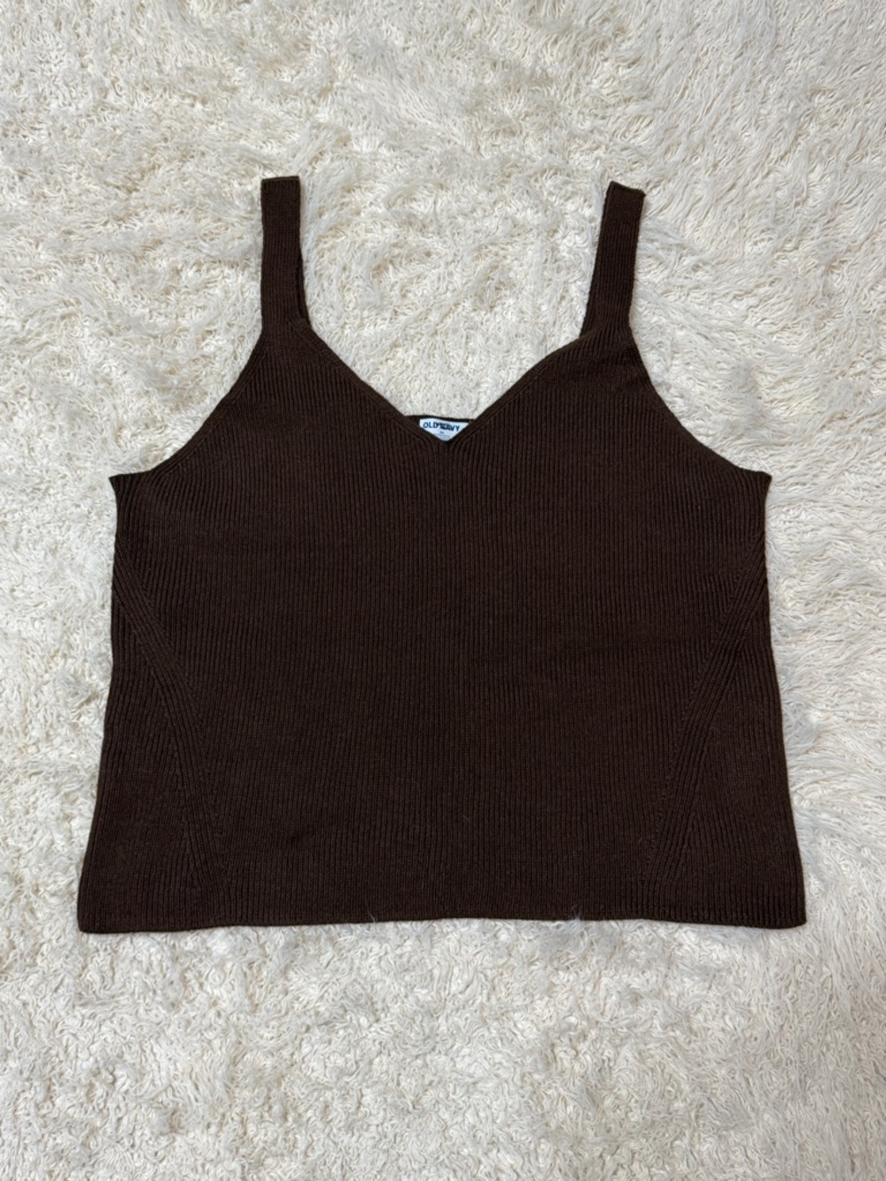 Old Navy women’s 3X brown V-Neck Ribbed Knit Cami Tank Top